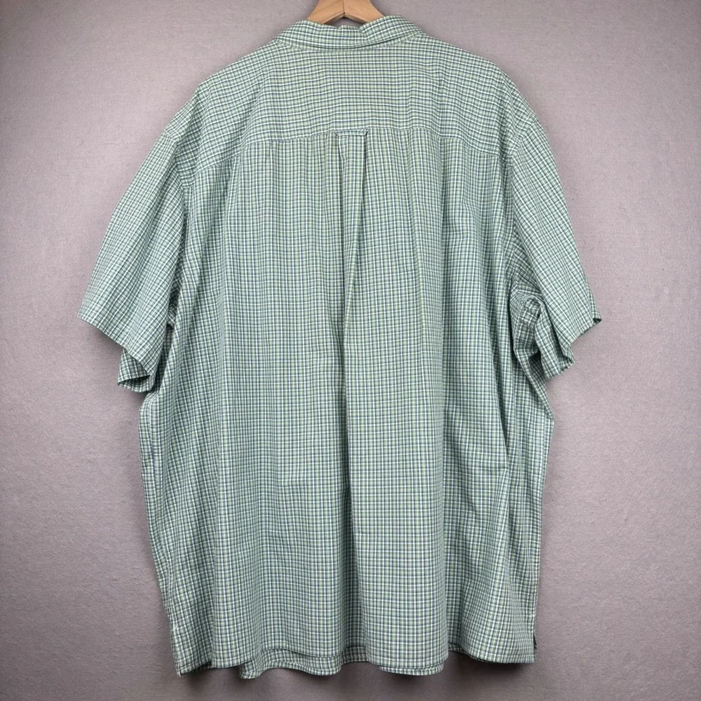 Harbor Bay Shirt Mens 4XL Plaid Button Front Short Sleeve Casual Gingham Classic